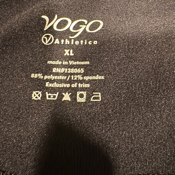 VOGO Black White Marble Leggings with Crisscross Detail XL - Picture 3 of 5